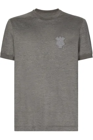 Dolce & Gabbana Koszulki, Mężczyzna, Szary, XL, Stylowy Bawełniany T-shirt