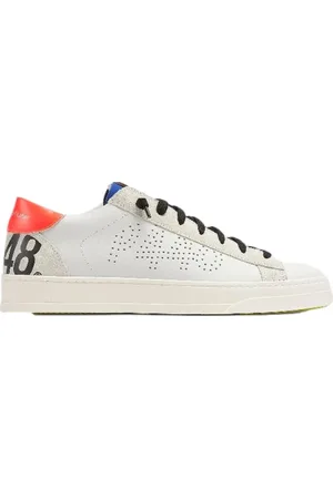 P448 Buty, Mężczyzna, Biały, 42 EU, Zamsz, Jack Sneakers Biały Koralowy Niebieski