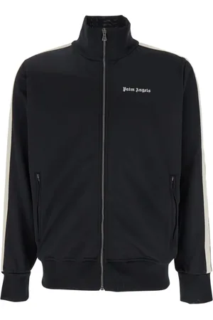 Palm Angels Bluzy, Mężczyzna, Czarny, M, Klasyczny Czarny Sweter z Logo Techniczny Materiał