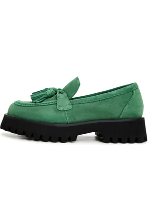 CESARE GASPARI Buty, Kobieta, Zielony, 36 EU, Zamsz, Mokasyny