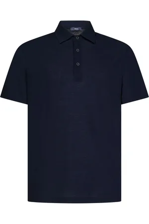 HERNO Koszulki, Mężczyzna, Niebieski, L, Niebieska Koszulka Polo Stylowy Nowoczesny Design