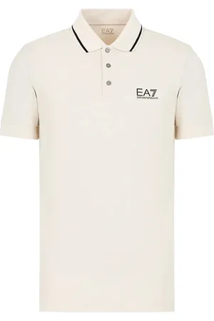 EA7 Koszulki, Mężczyzna, Beżowy, S, Koszulka Polo Rainy Day z Logo