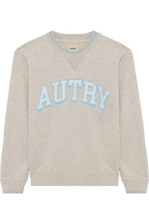 Autry Bluzy, Mężczyzna, Szary, XL, Pasiasty Sweter z Dekoltem Szary
