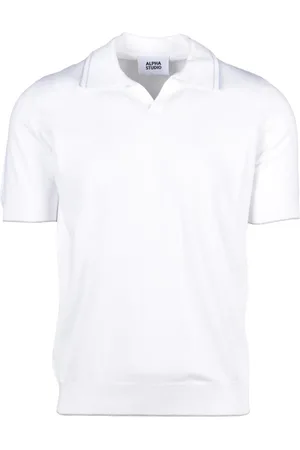 ALPHA STUDIO Koszulki, Mężczyzna, Biały, M, Bawełniany Polo Sweter