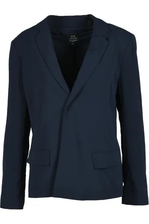 Armani Exchange Kurtki, Kobieta, Niebieski, S, Poliester, Otwarty Blezer Kurtka Model Poliester