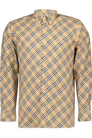 Burberry Koszule, Mężczyzna, Beżowy, S, Wintage Koszula w Kratę dla Mężczyzn