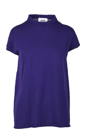 ALPHA STUDIO Swetry, Kobieta, Fioletowy, M, Bawełniana T-shirt z dzianiny
