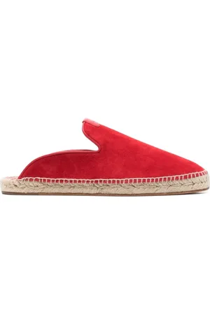 Lanvin Buty, Mężczyzna, Czerwony, 42 EU, Czerwone Plecione Baleriny z Rafii