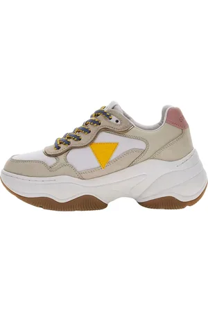 Guess Buty, Kobieta, Wielobarwność, 36 EU, Zamsz, Białe Sneakersy Runner z Szczegółami zamszowymi