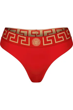 VERSACE Stroje kąpielowe, Kobieta, Czerwony, XL, Meduza Greca Dolna Część Bikini