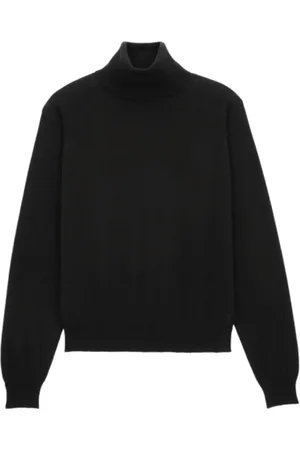 Saint Laurent Swetry, Kobieta, Czarny, S, Kaszmir, Czarny Sweter z Golfem