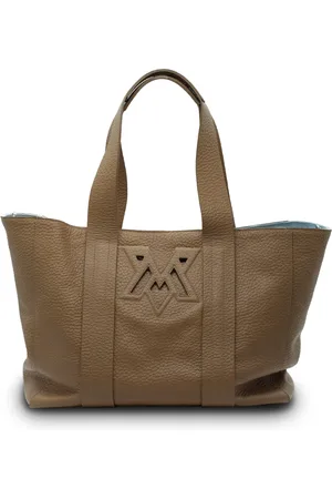 vic matiè Torebki, Kobieta, brązowy, ONE SIZE, Skóra, Janis Reverse Double Biskuit-Maxi-Shopper