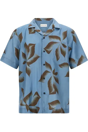 DRIES VAN NOTEN Koszule, Mężczyzna, Szary, L, Koszula z Kwiatowym Nadrukiem