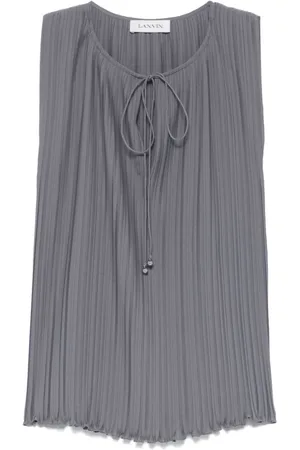 Lanvin Koszulki, Kobieta, Szary, S, Slate Grey Bezrękawnik Z Dmuchawą