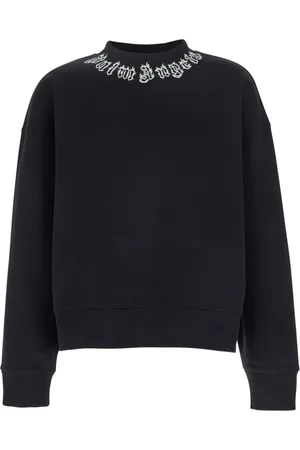 Palm Angels Bluzy, Mężczyzna, Czarny, M, Bawełna, Czarny Bluza z Logo Bawełna Mężczyzna