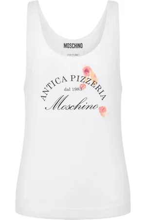 Moschino Koszulki, Kobieta, Biały, 2XS, Biała Bezrękawnik z Odkrytymi Plecami