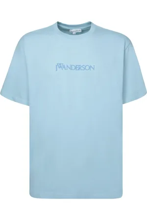 J.W.Anderson Koszulki, Mężczyzna, Niebieski, M, Haftowany Niebieski T-shirt