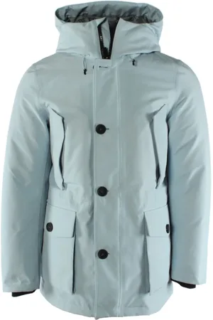 Woolrich Kurtki, Mężczyzna, Niebieski, S, Niebieska Parka Męska z Poliestru