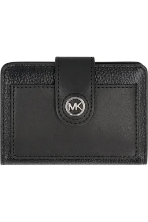 Michael Kors Akcesoria, Kobieta, Czarny, ONE SIZE, Klasyczna Skórzana Portmonetka z Miejscem na Karty