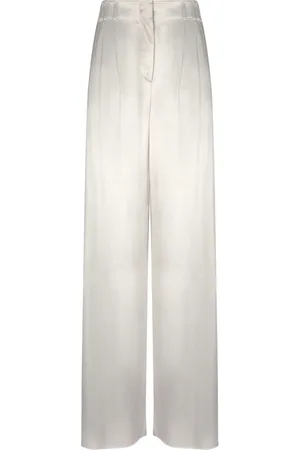 Giorgio Armani Spodnie, Kobieta, Szary, M, Eleganckie Spodnie o Szerokich Nogawkach