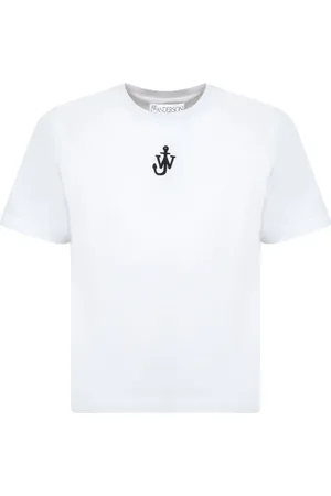 J.W.Anderson Koszulki, Kobieta, Biały, M, Koszulka z logo kotwicy z bawełny