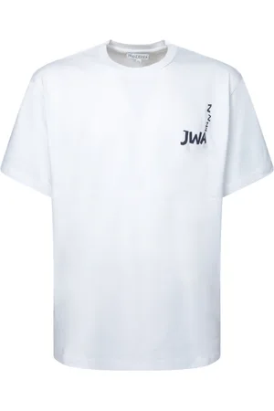 J.W.Anderson Koszulki, Mężczyzna, Biały, S, Stylowy T-shirt z Logiem na Krótki Rękaw