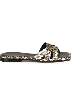 Giuliano Galiano Buty, Kobieta, Wielobarwność, 40 EU, Leopardowe Sandały Made in Italy