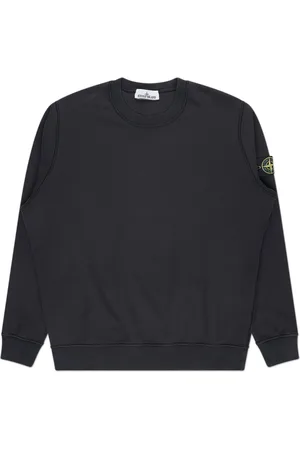 Stone Island Bluzy, Mężczyzna, Czarny, S, Czasowa czarna bluza z ikonicznym naszywką