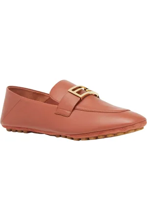 Fendi Buty, Kobieta, brązowy, 37 EU, Zamsz, Brązowe Buty Plaskie Motyw Bagietki