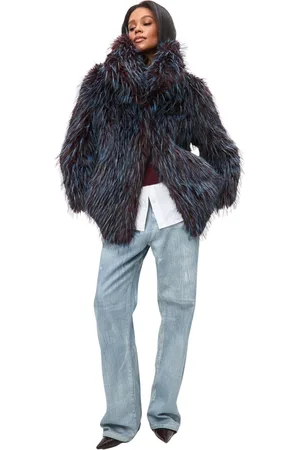 CESARE GASPARI Kurtki, Kobieta, Niebieski, M, Poliester, Faux Fur & Shearling Kurtki
