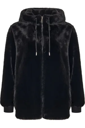 CESARE GASPARI Kurtki, Kobieta, Czarny, S, Poliester, Faux Fur & Shearling Kurtki
