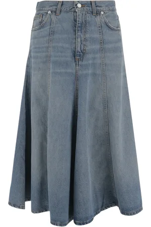 haikure Spódnice, Kobieta, Niebieski, W27, Denim, Denim Spódnica z Rozkloszowaną Nogawką