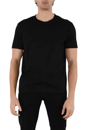 Dondup Koszulki, Mężczyzna, Czarny, 2XL, Koszulka z dżerseju o dopasowanym kroju