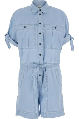 Isabel Marant Kombinezony, Kobieta, Niebieski, XS, Jasnoniebieski Dres z Bawełny z Kieszeniami na Piersiach