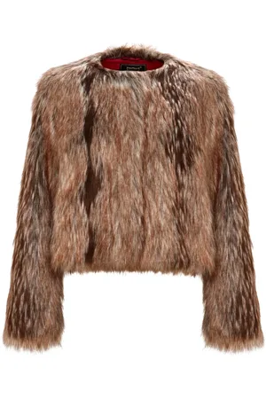 CESARE GASPARI Kurtki, Kobieta, brązowy, S, Poliester, Faux Fur & Shearling Kurtki