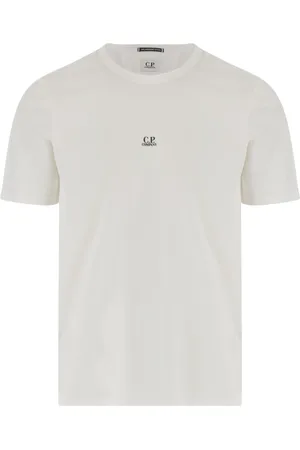 C.P. Company Koszulki, Mężczyzna, Biały, S, Bawełniany T-shirt z dekoltem typu Crew
