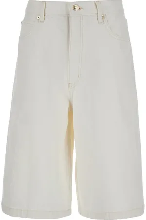 Frame Szorty, Kobieta, Biały, W25, Denim, Białe Denimowe Boy Shorts z Paskiem