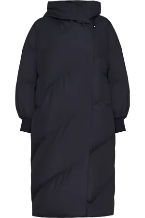 CESARE GASPARI Płaszcze, Kobieta, Szary, M, Poliester, Oversized Hood Quilted Puffer Coat - Szary