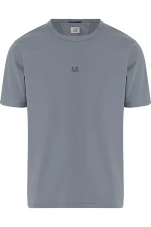 C.P. Company Koszulki, Mężczyzna, Szary, S, Bawełniany T-shirt z dekoltem typu Crew