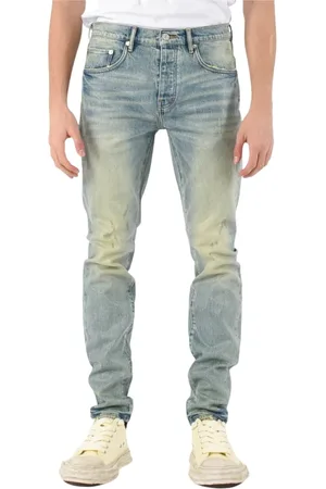 Purple Brand Jeansy, Mężczyzna, Niebieski, W33, Denim, Dżinsy Skinny z Teksturą Płytek