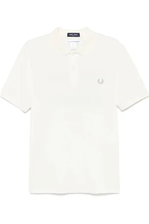 Comme des Garçons Koszulki, Mężczyzna, Beżowy, M, Slogan Polo Shirt