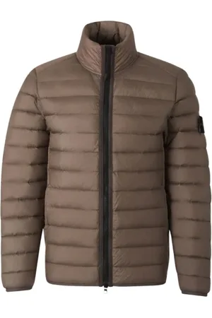 Stone Island Kurtki, Mężczyzna, brązowy, S, Nylon, Jasny brązowy puchowy kurtka Tkane komory