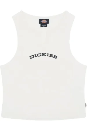 Dickies Koszulki, Kobieta, Biały, L, Bluzka bez rękawów z dekoltem