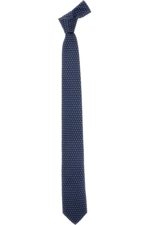 Salvatore Ferragamo Akcesoria, Mężczyzna, Niebieski, ONE SIZE, Niebieski Jedwabny Krawat z Mini Logo