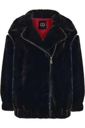 CESARE GASPARI Kurtki, Kobieta, Czarny, M, Poliester, Faux Fur & Shearling Kurtki