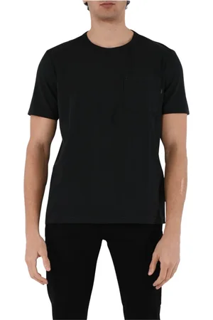 Dondup Koszulki, Mężczyzna, Czarny, L, T-shirt z kieszenią i okrągłym dekoltem