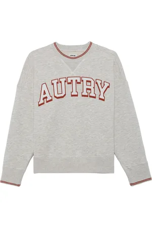 Autry Bluzy, Mężczyzna, Szary, S, Pasiasty Sweter z Dekoltem Szary