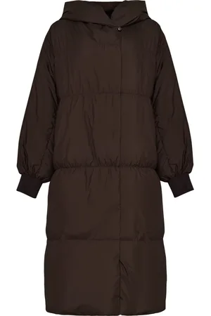 CESARE GASPARI Płaszcze, Kobieta, brązowy, S, Poliester, Oversized Puffer Coat - Chocolate