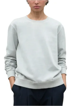 ECOALF Bluzy, Kobieta, Szary, S, Bluza z organicznej bawełny z detalami w żebrowanym stylu