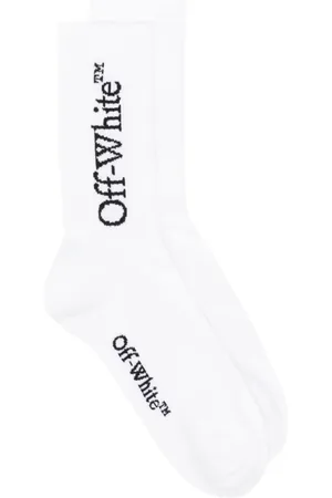OFF-WHITE Bielizna, Mężczyzna, Biały, L, Książkowe Skarpety Dzianinowe Biało-Czarne